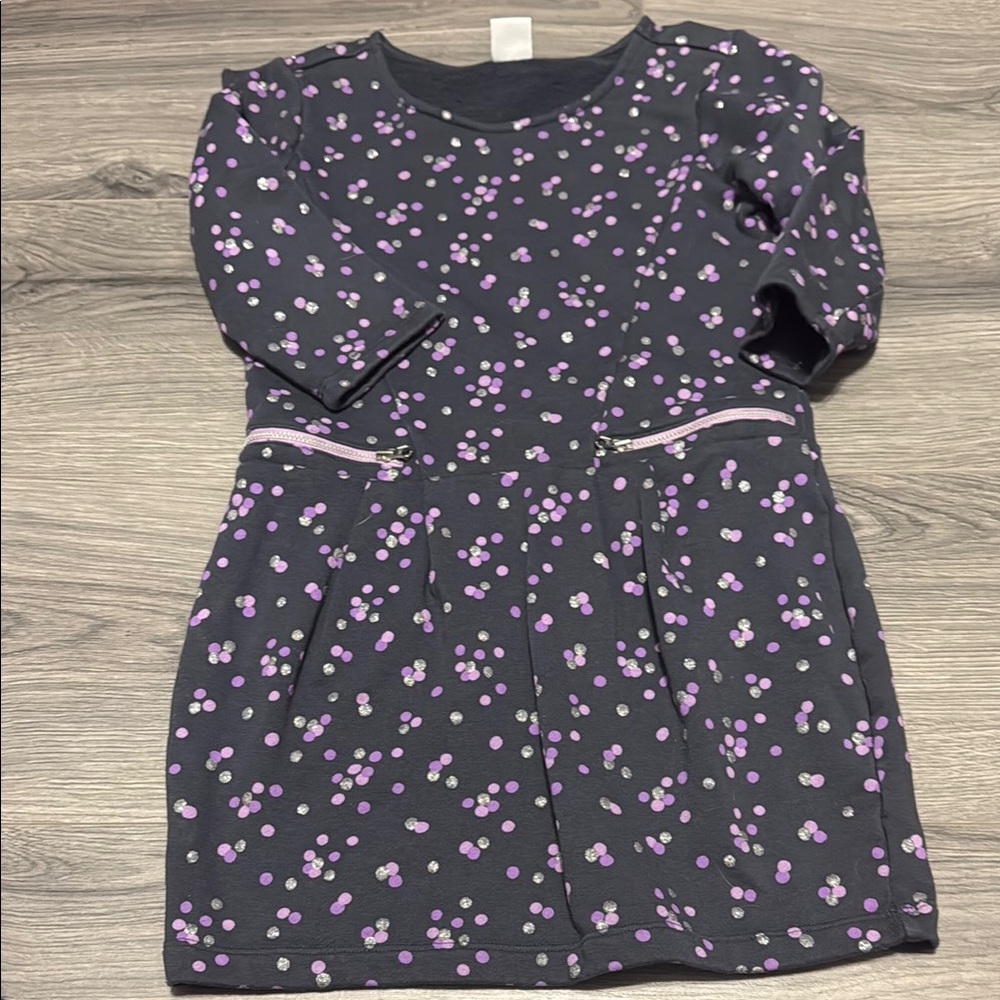 Gymboree Grey Casual A-line Dress with Puff Sleeves**
